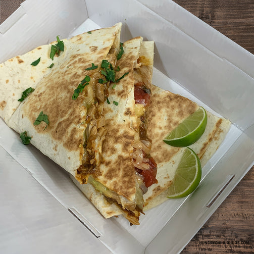 pork quesadilla from Hungry Chihuahuas Mexican food in Basingstoke